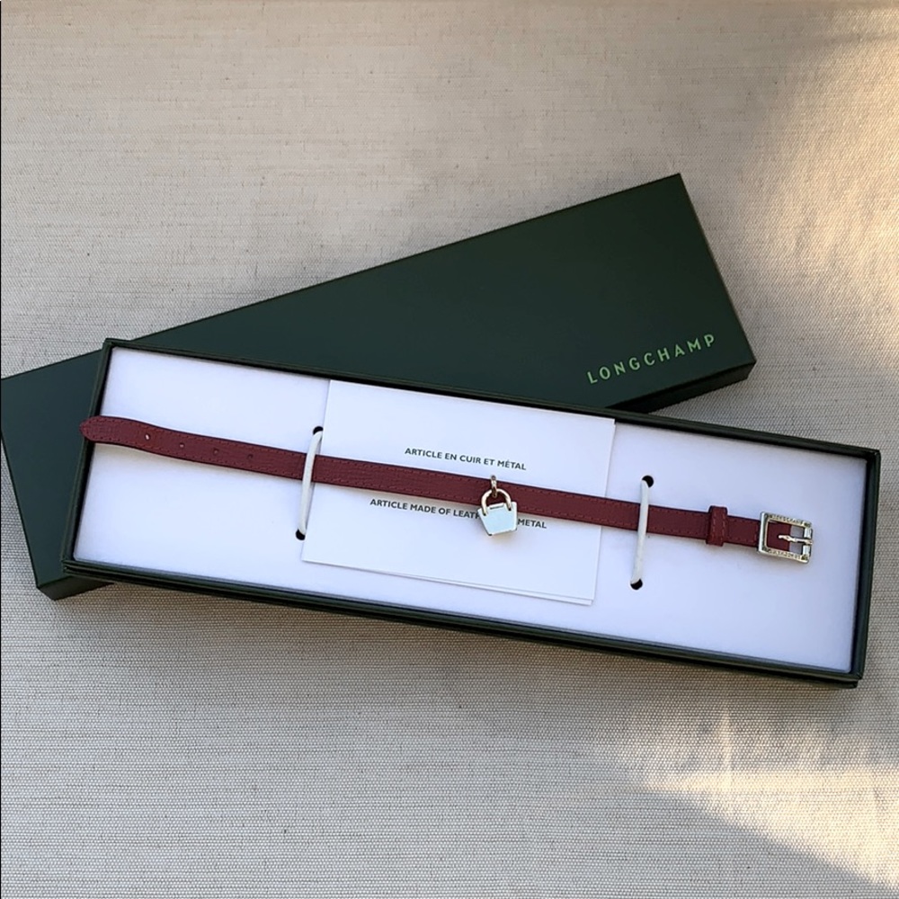 Longchamp Red Leather Bracelet - Le Pilage Neo